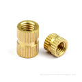 Precision CNC Machined Brass Knurled Nuts with Metal Inserts